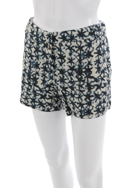 J Crew Unisex Floral Linen Beige Button Shorts Size 6