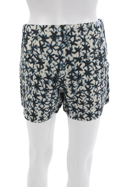 J Crew Unisex Floral Linen Beige Button Shorts Size 6