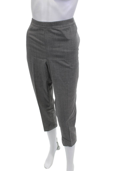 Bleecker Womens Gray Ankle Cropped Dress Pants Petite Virgin Wool Zip Size S