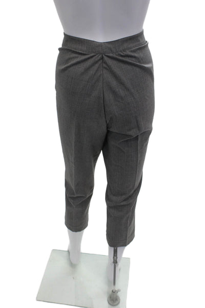 Bleecker Womens Gray Ankle Cropped Dress Pants Petite Virgin Wool Zip Size S