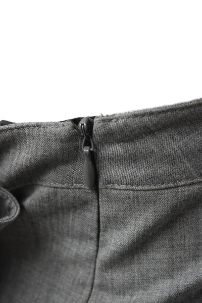 Bleecker Womens Gray Ankle Cropped Dress Pants Petite Virgin Wool Zip Size S