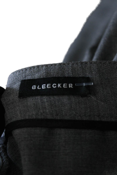 Bleecker Womens Gray Ankle Cropped Dress Pants Petite Virgin Wool Zip Size S