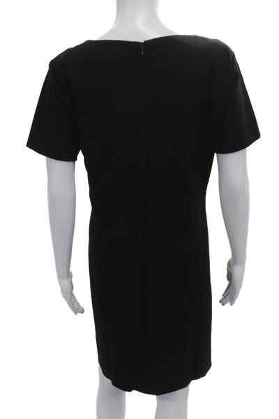 Marina Sport Women Sheath Dress Black Short Sleeve Knee Length Zip Plus Size L