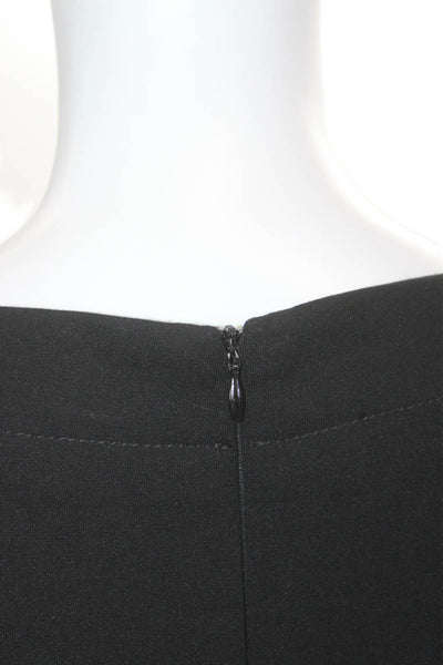 Marina Sport Women Sheath Dress Black Short Sleeve Knee Length Zip Plus Size L