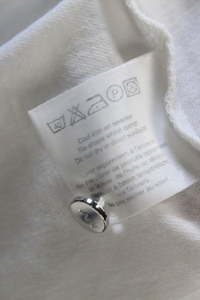 Marie Valois Women Basic Collared Button Up Polo Short Sleeve White Size S