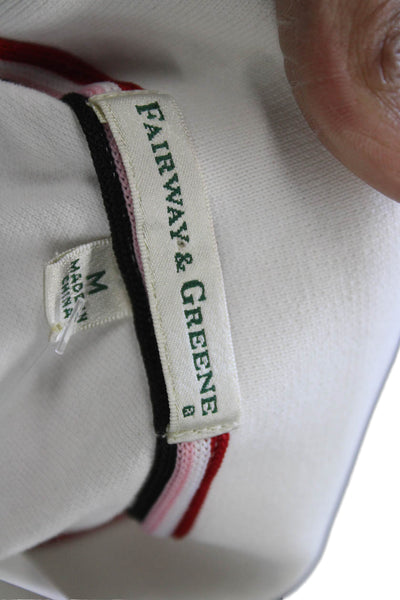 Fairway & Greene Womens Basic Polo White Short Sleeve Cotton Blend Size M