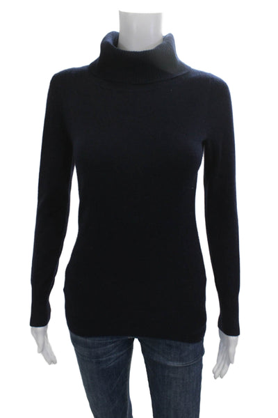 J Crew Collection Unisex Dark Blue Turtleneck Pullover 80% Cotton Size XS