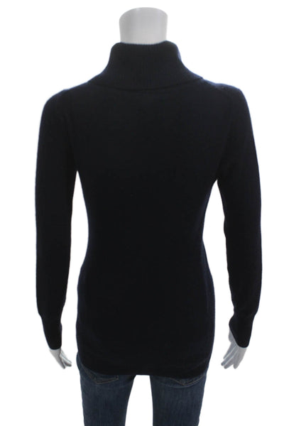 J Crew Collection Unisex Dark Blue Turtleneck Pullover 80% Cotton Size XS