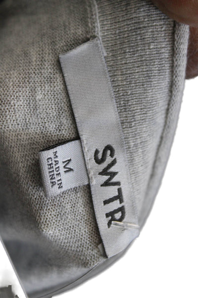 SWTR Unisex Cardigan Gray V-Neck Button Long Sleeve Cotton Linen Size M
