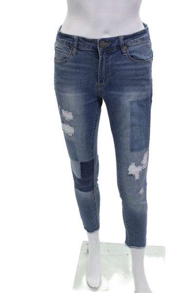 Articles of Society Women Ankle Skinny Jeans Blue Mid-Rise Size 28