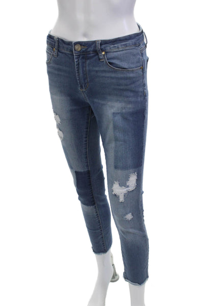 Articles of Society Women Ankle Skinny Jeans Blue Mid-Rise Size 28