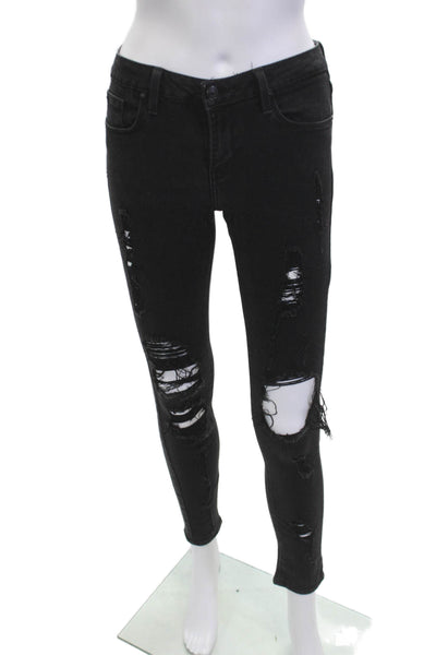 Just Black Denim Womens Skinny Ankle Black Jeans Mid Rise Size 28