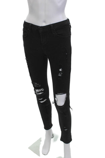 Just Black Denim Womens Skinny Ankle Black Jeans Mid Rise Size 28