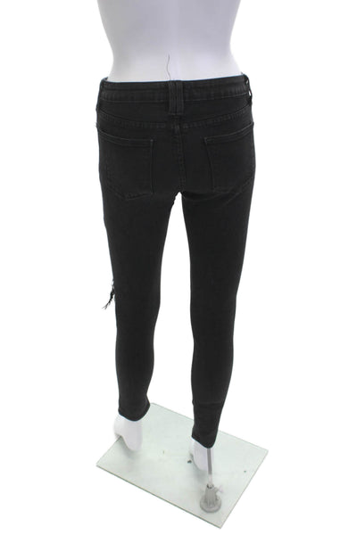 Just Black Denim Womens Skinny Ankle Black Jeans Mid Rise Size 28