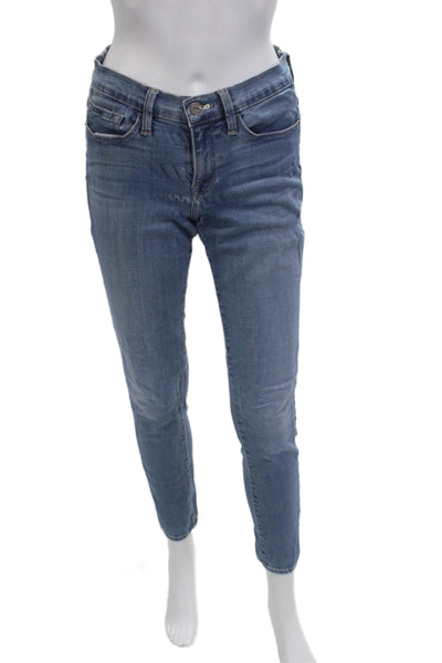 Frame Women Ankle Skinny Jeans Blue Mid Rise Size 28