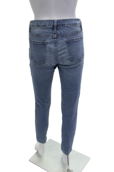 Frame Women Ankle Skinny Jeans Blue Mid Rise Size 28