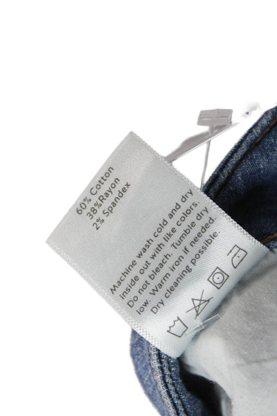 JBD Women Cropped Mom Jeans Blue Mid Rise Grunge Size 27