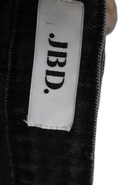 JBD Women Ankle Cropped Mom Jeans Dark Gray High Waist Size 28
