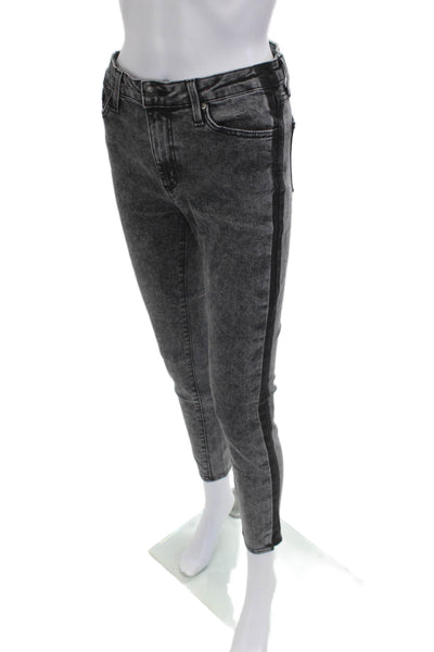 Just Black Denim Women Ankle Skinny Jeans Dark Gray High Waist Size 28