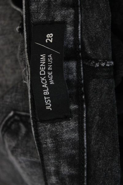 Just Black Denim Women Ankle Skinny Jeans Dark Gray High Waist Size 28