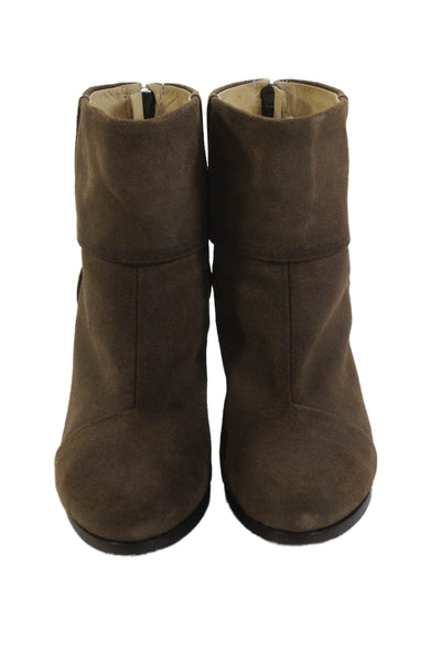Rag & Bone Womens Suede Zippered High Heeled Ankle Boots Brown Size 6