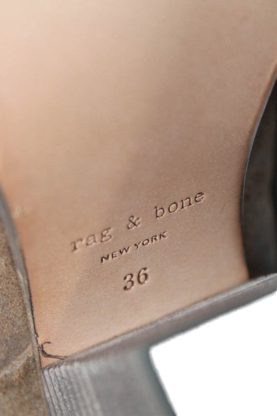Rag & Bone Womens Suede Zippered High Heeled Ankle Boots Brown Size 6