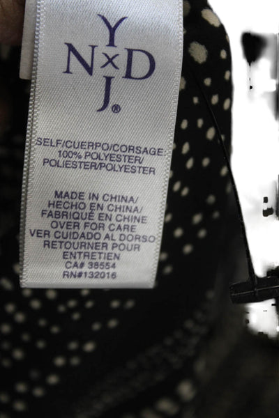 NYDJ Womens Black Polka Dot Sleeveless Round Neck Button Blouse Size M