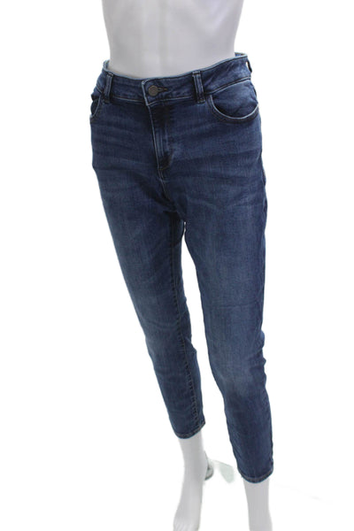 DL1961 Women Ankle Cropped Mid Rise Dark Blue Jeans Cotton Blend Size 30