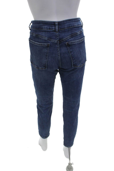 DL1961 Women Ankle Cropped Mid Rise Dark Blue Jeans Cotton Blend Size 30