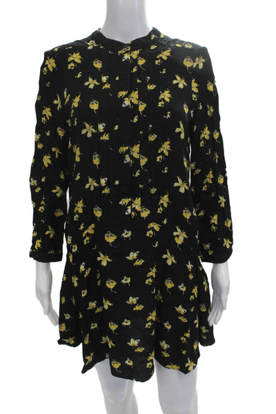 Whistles Women Black Shirt Dress Long Sleeve Size 8