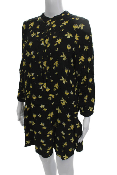 Whistles Women Black Shirt Dress Long Sleeve Size 8