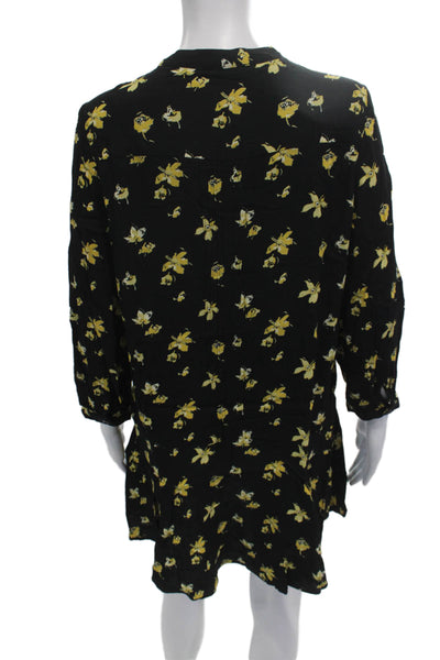 Whistles Women Black Shirt Dress Long Sleeve Size 8