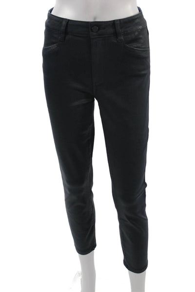 Paige Womens Black Ankle Jegging Button Size 28