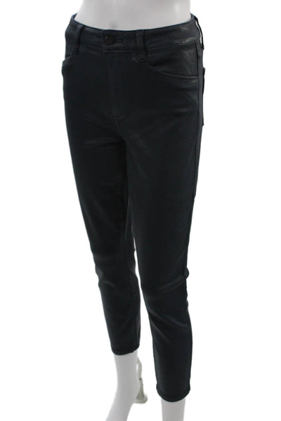 Paige Womens Black Ankle Jegging Button Size 28