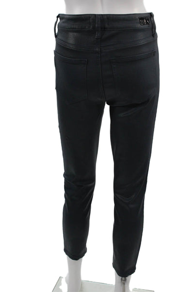 Paige Womens Black Ankle Jegging Button Size 28