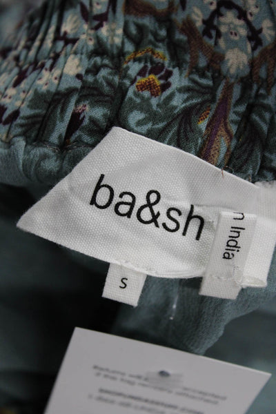 Ba&Sh Womens Peasant Maxi Skirt Green Floral 100% Viscose Long Size S