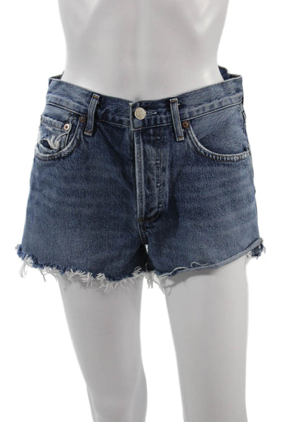 Agolde Unisex Shorts Dark Blue 100% Organic Cotton 90s Size 25