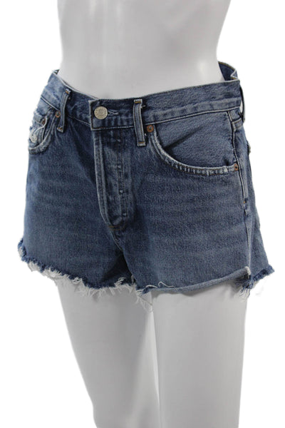 Agolde Unisex Shorts Dark Blue 100% Organic Cotton 90s Size 25