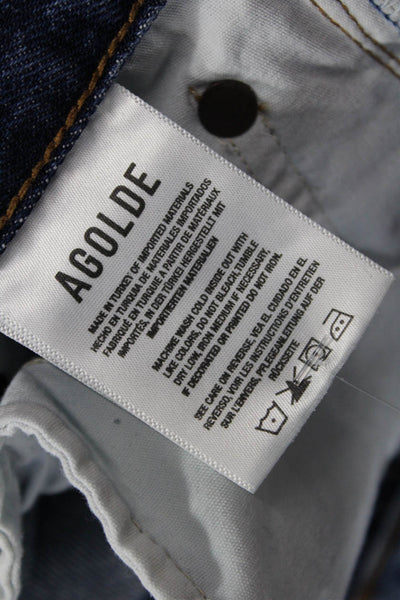 Agolde Unisex Shorts Dark Blue 100% Organic Cotton 90s Size 25