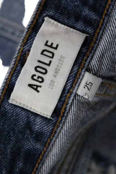 Agolde Unisex Shorts Dark Blue 100% Organic Cotton 90s Size 25
