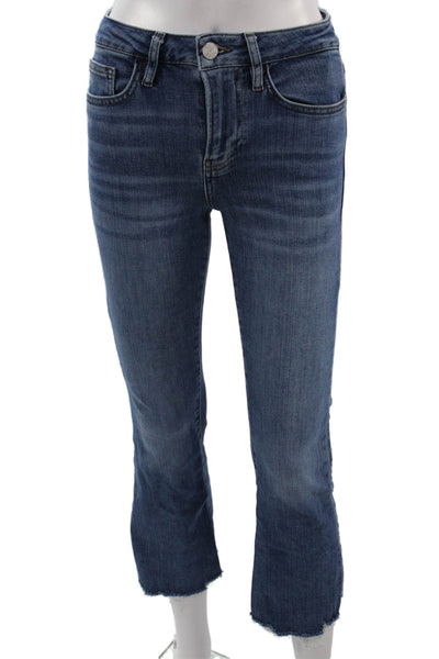 Frame Womens Cropped Jeans Dark Blue High Rise Button Fly Size 25
