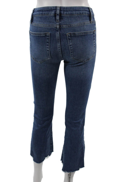 Frame Womens Cropped Jeans Dark Blue High Rise Button Fly Size 25