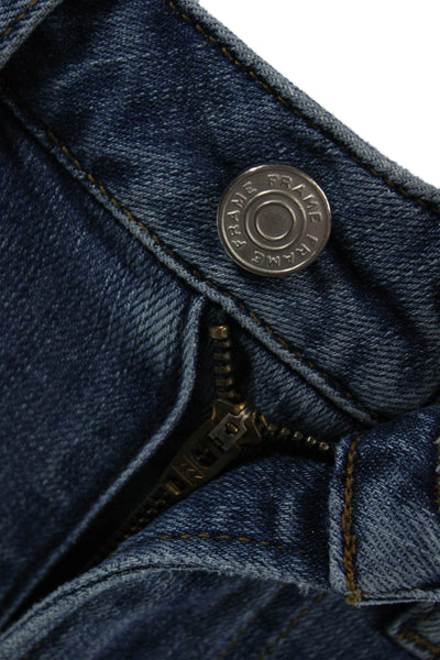 Frame Womens Cropped Jeans Dark Blue High Rise Button Fly Size 25