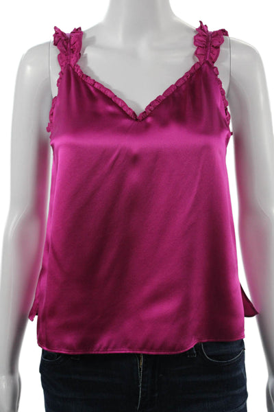 Cami NYC Women Camisole Pink Silk V-Neck Solid Sleeveless Size XS