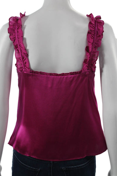 Cami NYC Women Camisole Pink Silk V-Neck Solid Sleeveless Size XS