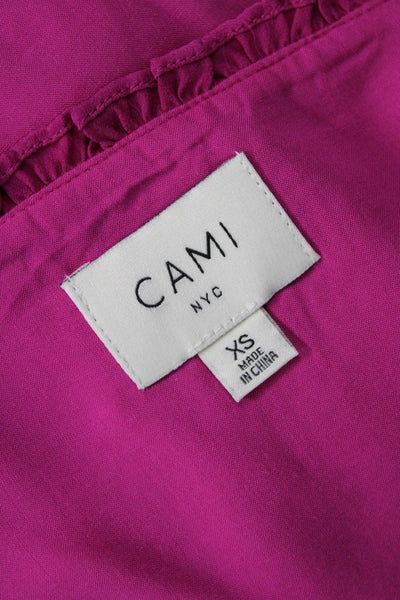 Cami NYC Women Camisole Pink Silk V-Neck Solid Sleeveless Size XS