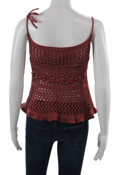 Cotton By Autumn Cashmere Womens Brown Sleeveless Camisole Round Neck Size XS