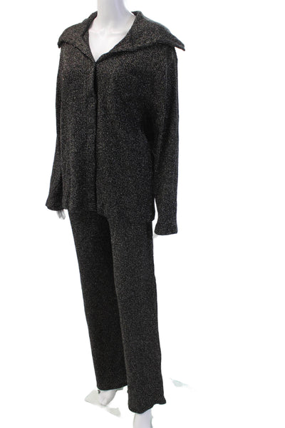 Zara Unisex 2 Piece Classic Black Suit Jacket Pants Collared Button Size M