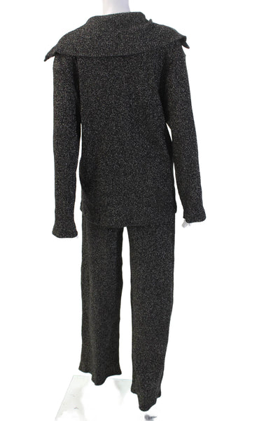 Zara Unisex 2 Piece Classic Black Suit Jacket Pants Collared Button Size M
