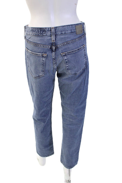 AG Adriano Goldschmied Unisex Cropped Straight High Rise Jeans Blue Size 26